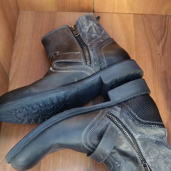 STEVE MADDEN MENS BOOTS BUCKLE ZIPPER LEATHER - Picture 5 of 9